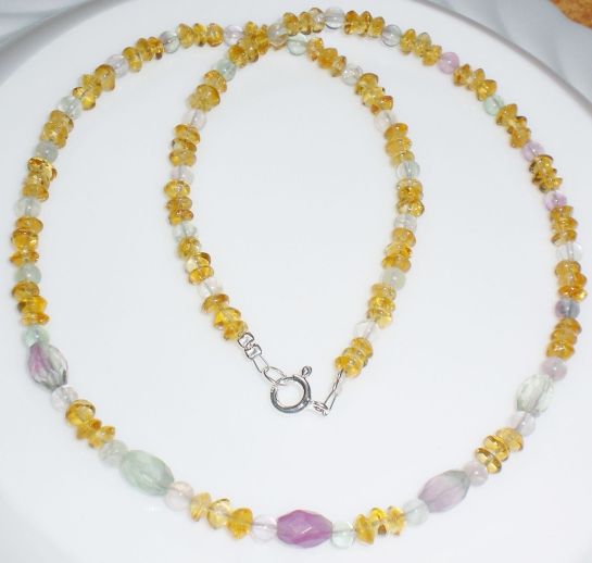 naszyjnik cytryn i fluoryt