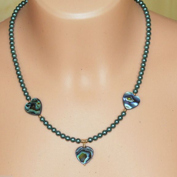 Unikatowa biżuteria - naszyjnik perlowy z muszla Abalone 3