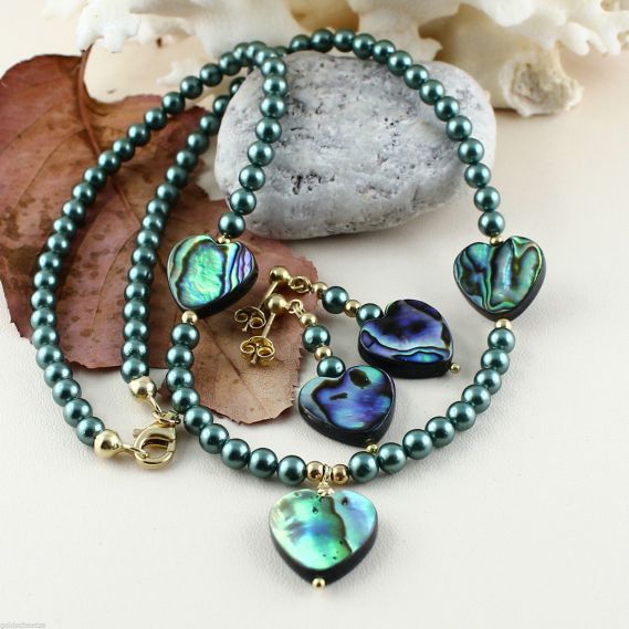 Unikatowa biżuteria - naszyjnik perlowy z muszla Abalone 5