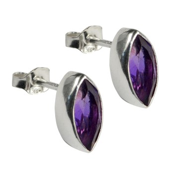 Ohrstecker Amethyst Navette