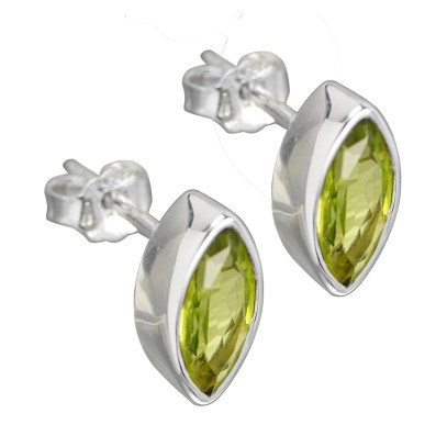 Ohrstecker Navette Peridot
